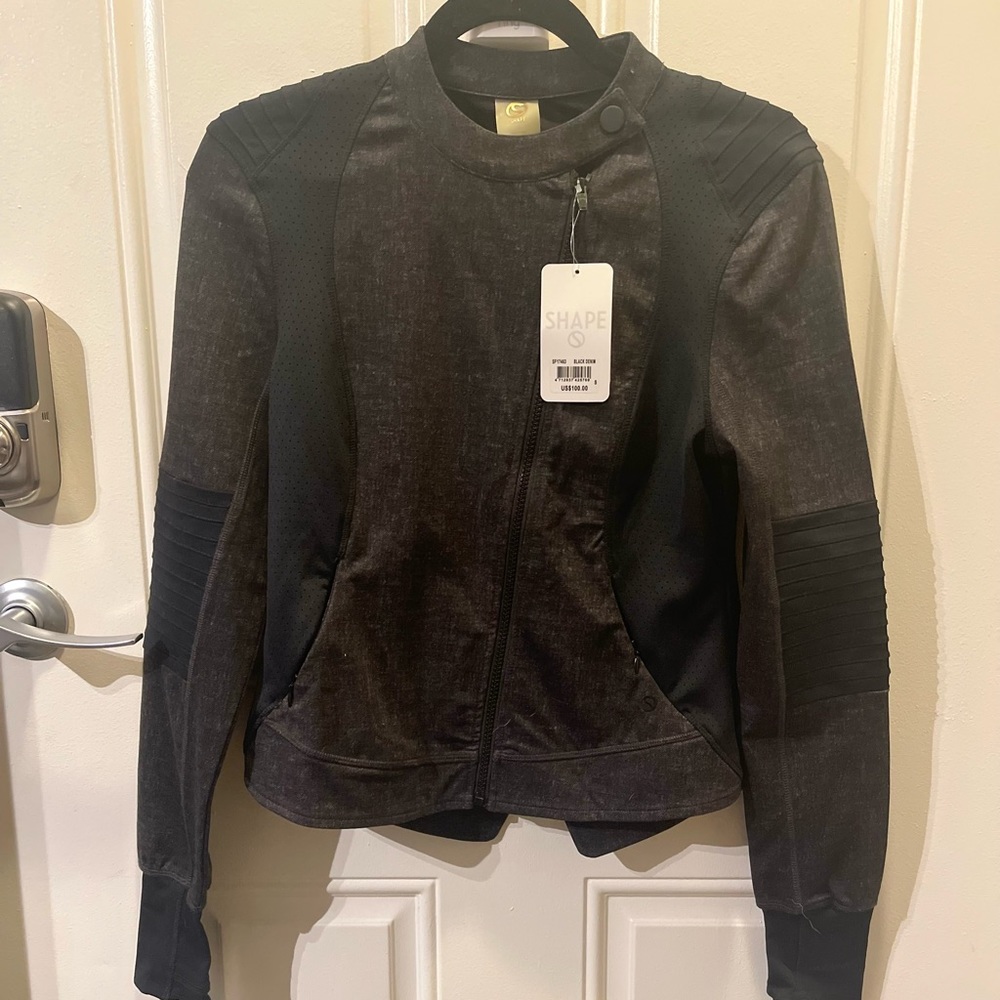 Shape Black Denim Moto Jacket
